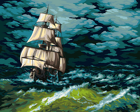 Картина по номерам на холсте Морской шторм
