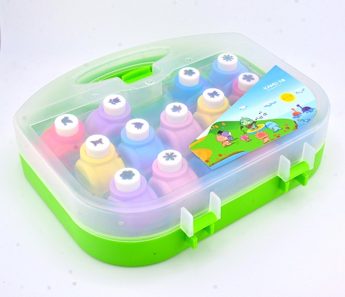 Набор фигурных дыроколов Ассорти, 14 штук, в кейсе