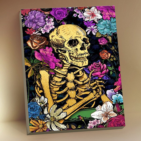 Картина по номерам Скелет в цветах