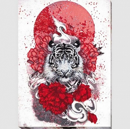 Вышивка бисером Бай-ху (Белый тигр)