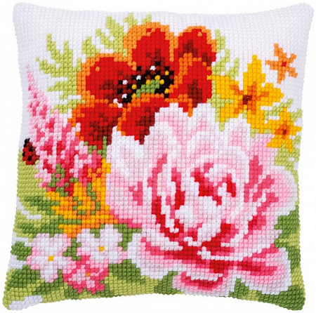 Набор для вышивания подушки Подушка Красочные цветы