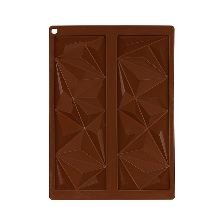 Форма для выпечки силиконовая для конфет, плитка шоколада - 2 ячейки