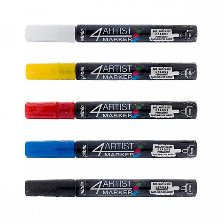 Набор маркеров художественных 4Artist Marker на масляной основе 4 мм 5 цв. перо круглое, цв. базовый