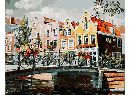 Картина по номерам Амстердам. Мост через канал