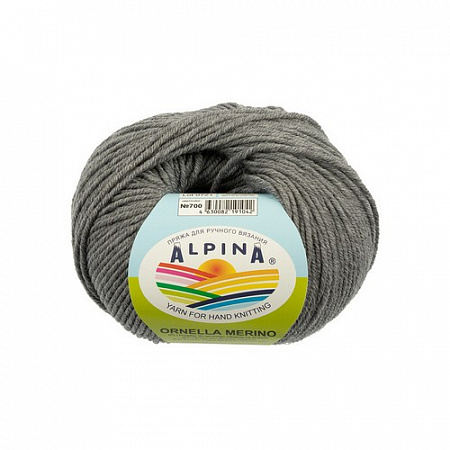 Пряжа ALPINA ORNELLA MERINO 10 шт. х 50 г шт. в упак. цвет №700 серый