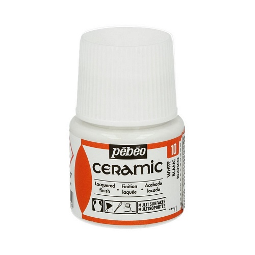 Краска по керамике и металлу Ceramic 45 мл цв. белый