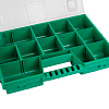 Коробка для мелочей пластиковая К-10, 14 секций цвет зеленый
