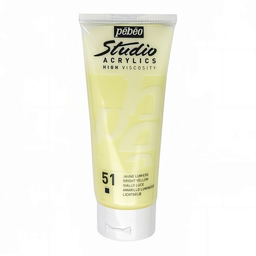 Краска акриловая PEBEO Studio Acrylics 100 мл, цв. светло-желтый