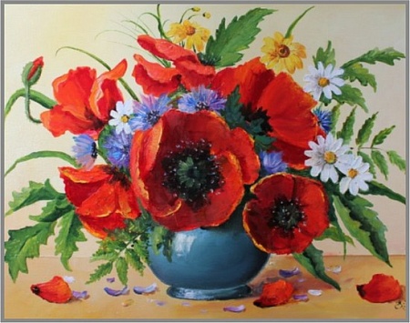 Алмазная вышивка Полевой букет