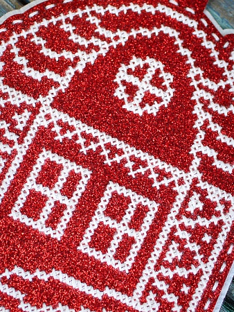 Набор для вышивания Новогодняя игрушка Домик в снегу