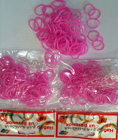 Резиночки для плетения ярко розовые (100 шт.)