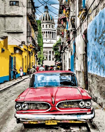 Картина по номерам Винтажное авто в старой Гаване