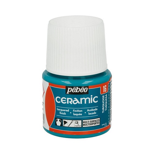 Краска по керамике и металлу Ceramic 45 мл цв. бирюзовый