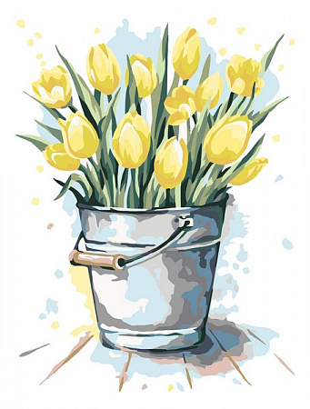 Картина по номерам Весенние тюльпаны