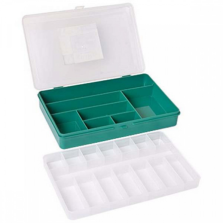 Коробка для мелочей пластик Тривол Тип-3 цв. т.зеленый