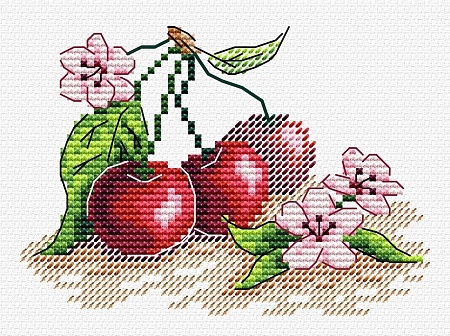 Вышивка крестом Сочная вишня