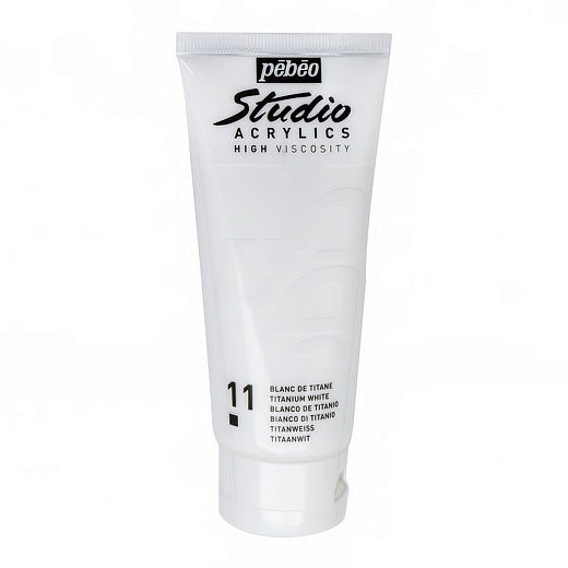 Краска акриловая PEBEO Studio Acrylics 100 мл, цв.  белила титановые