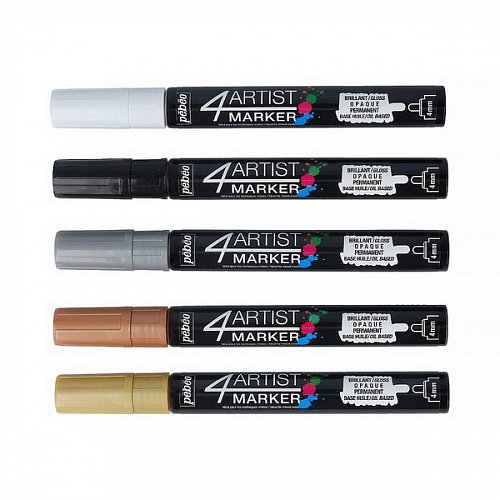 Набор маркеров художественных 4Artist Marker на масляной основе 4 мм 5 цв. перо круглое, цв. металли