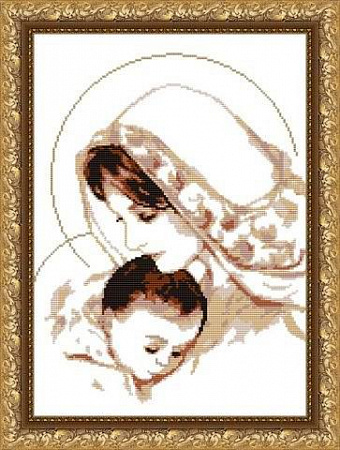 Схема для вышивания бисером "Дева Мария с младенцем"