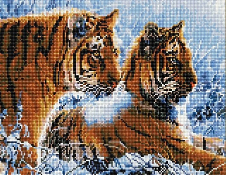 Алмазная вышивка Амурские тигры