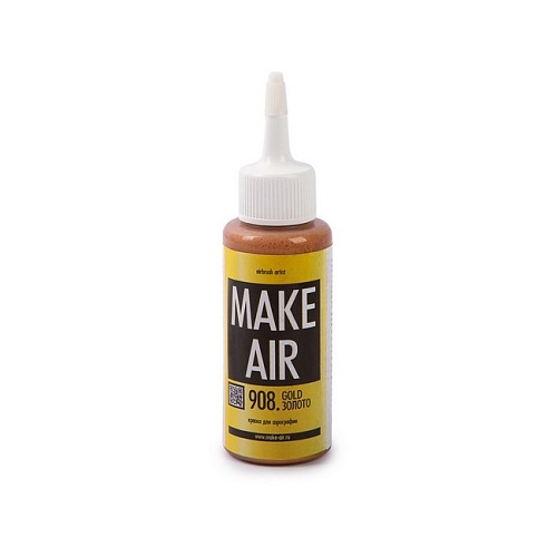 Краски для аэрографии «MAKE AIR» 60 мл К60908 золото