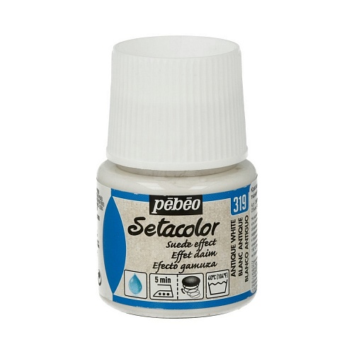 Краска для темных и светлых тканей с эффектом замши Setacolor 45 мл цв. белый античный