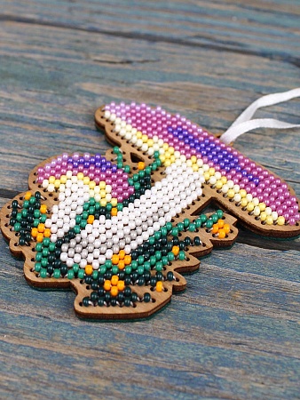 Вышивка бисером Ёлочная игрушка. Сыроежка