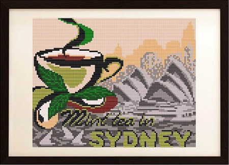 схема для вышивания бисером На мятный чай в Сиднее