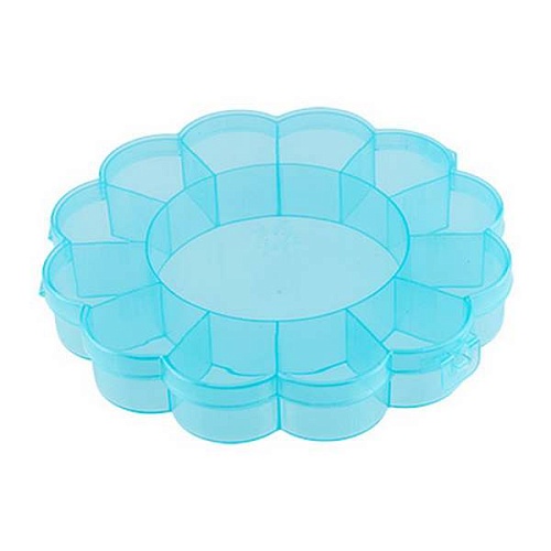 Коробка для шв. принадл. пластик OM-013 цв. голубой\прозрачный