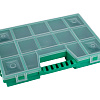 Коробка для мелочей пластиковая К-10, 14 секций цвет зеленый