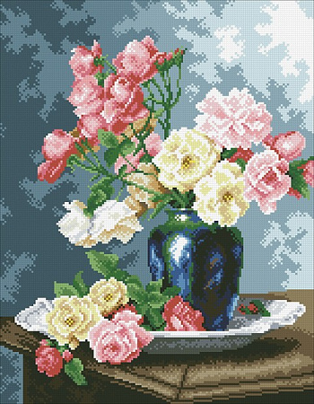 Алмазная вышивка Ваза с садовыми розами