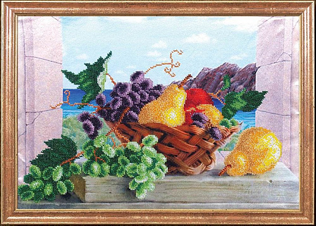 Груши с виноградом (Рисунок на ткани)