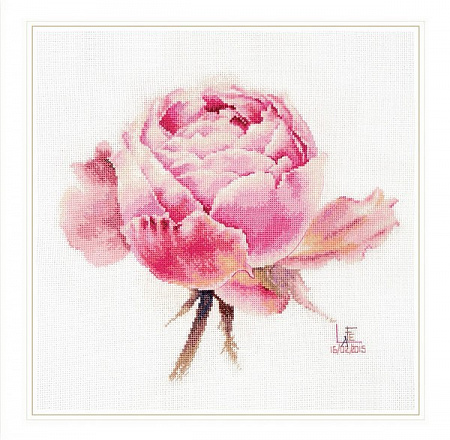 Вышивка крестом Акварельные розы. Розовая изысканная
