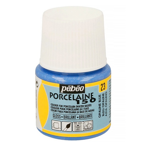 Краска по фарфору и керамике под обжиг глянцевая Porcelaine 150 45 мл, цв. синий опаловый