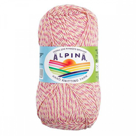 Пряжа ALPINA "LOLLIPOP" 10 шт. в упак. цвет желтый-розовый-персиковый-малиновый