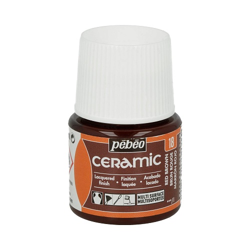 Краска по керамике и металлу Ceramic 45 мл цв. красно-коричневый