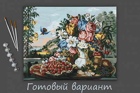 Картина по номерам Фрэнсис Флора Бонд Палмер, Пейзаж – фрукты и цветы