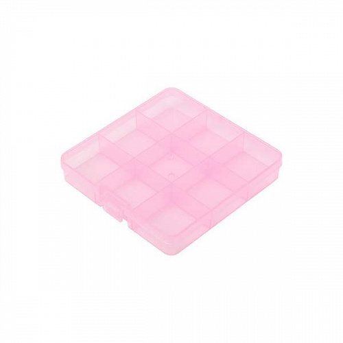 Коробка пластик для шв. принадл. пластик OM-086 цв. розовый\прозрачный