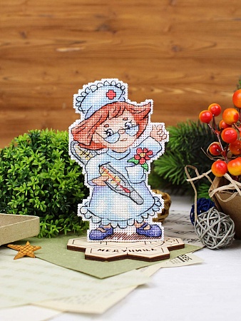 вышивка магнитов Медуница, с подставкой