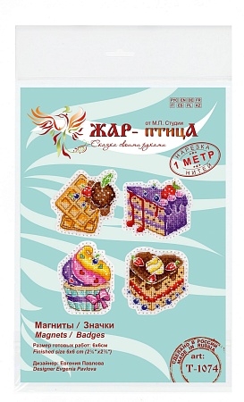 вышивка игрушек Десерты. Значки. Магниты