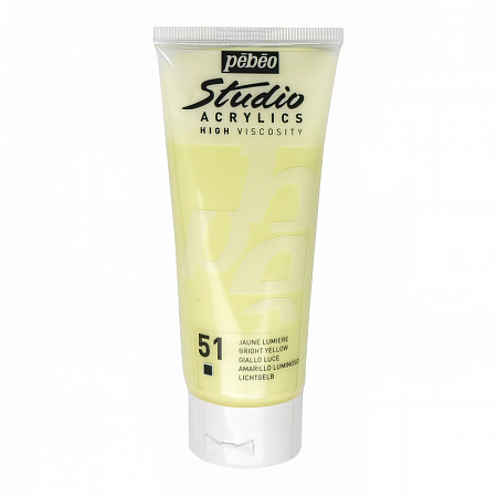 Краска акриловая PEBEO Studio Acrylics 100 мл, цв. светло-желтый