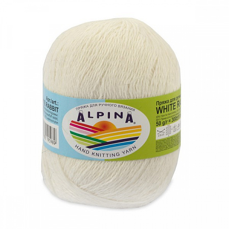 Пряжа Alpina WHITE RABBIT 10 шт. в упак. цвет №201 белый