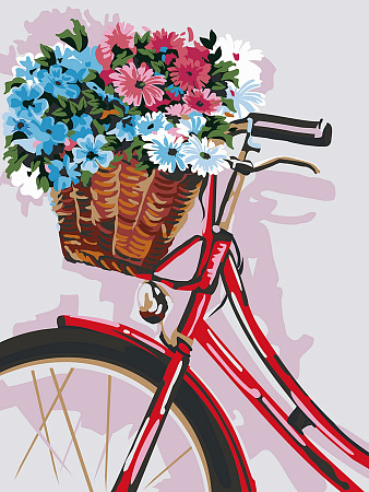 Картина по номерам Велосипед с корзинкой