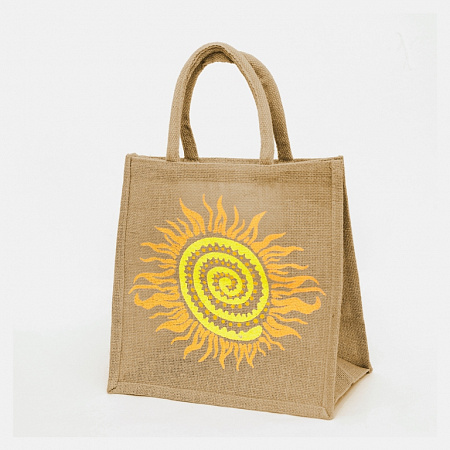 Джутовая сумка маленькая Солнце 2