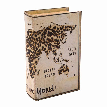 Шкатулка-книга 17 х 11 х 5 см Карта мира