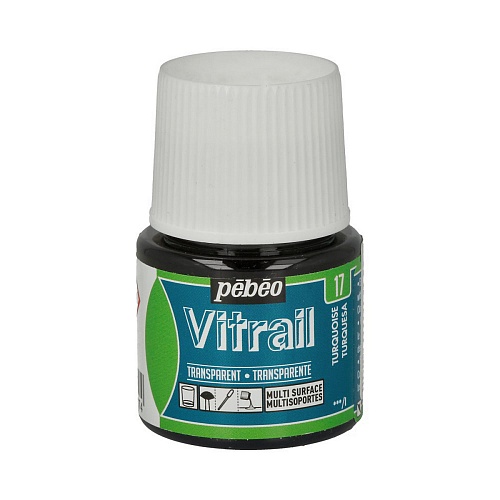 Краска для стекла и металла Vitrail лаковая прозрачная 45 мл, цв. бирюзовый