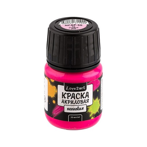 Краска акриловая для декора неоновая 30 мл цв. 02 розовый