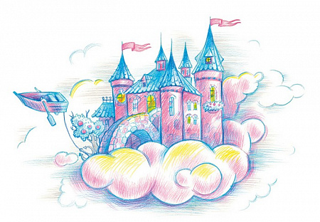 Картина по номерам Небесное королевство Скетч для раскраш. цветными карандашами