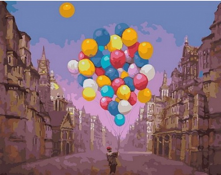 Картина по номерам Яркие воздушные шары
