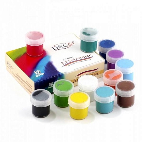 Набор акриловых красок 12цв.х20мл."Декарт"